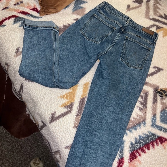 Wrangler Rodeo High Rise Crop Blue Denim Jeans - Picture 3 of 4